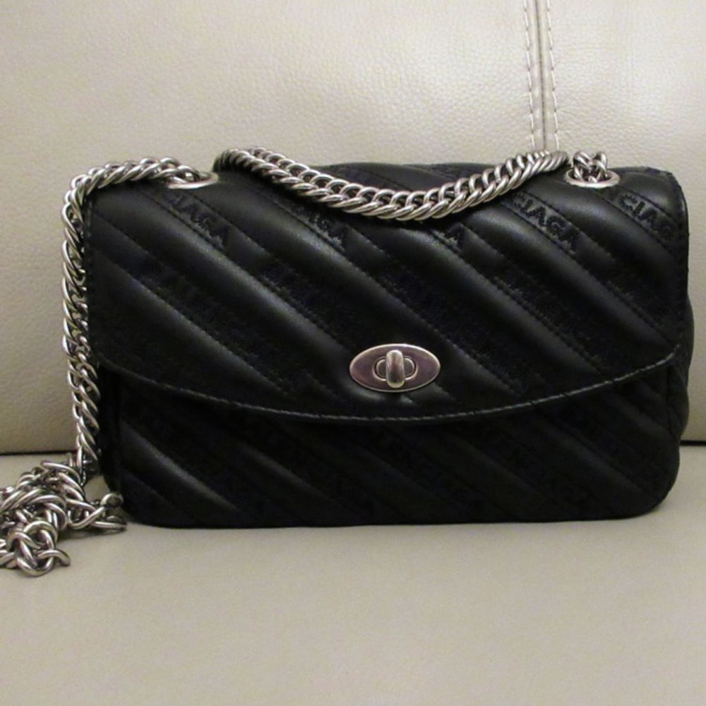 Balenciaga Leather Monogram Flap Bag